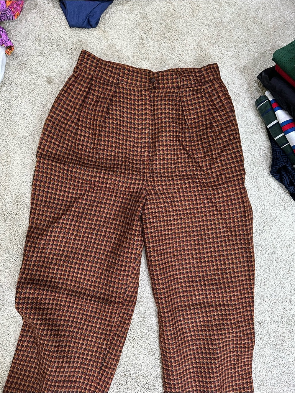 Jones New York Brown & Black Houndstooth Women's Dress Pants